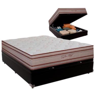 Imagem de Cama Box Baú Casal e Colchão Artemis Molas Ensacadas Colchobel Preto