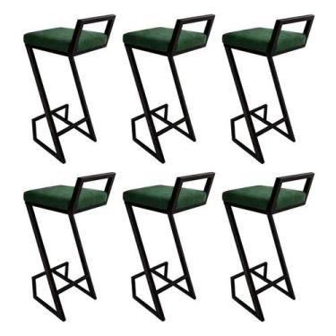 Imagem de KIT 6 Banquetas Para Cozinha Alta Helena Z Para Area Laser Gourmet Chu