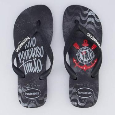 Imagem de Chinelo Havaianas Corinthians Todo Poderoso Preto, 37-38