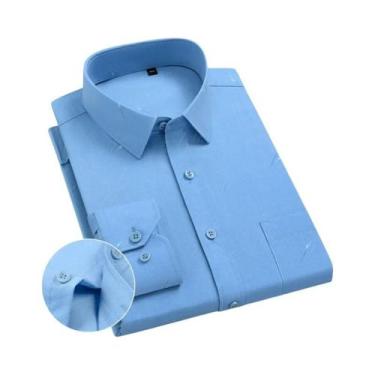 Imagem de Camisas De Manga Longa Masculinas De Moda Casual Em Tecido De Bambu Co