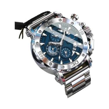 Imagem de Relógio De Quartzo Masculino À Prova d'Água Em Aço Inoxidável Luminoso