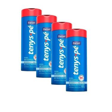 Imagem de Kit 4 Talco Pés Anticéptico Baruel Tenys Pé Pó 100G