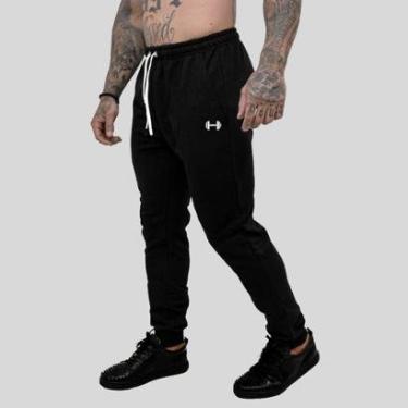 Imagem de Calça Moletom Masculino Jogger Slim Agasalho Flanelado Academia Peso-Masculino