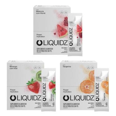 Imagem de LIQUIDZ® - Eletrólitos Zero Açúcares - 3 Sabores - Kit 3 Caixas - 42 sachês-Unissex