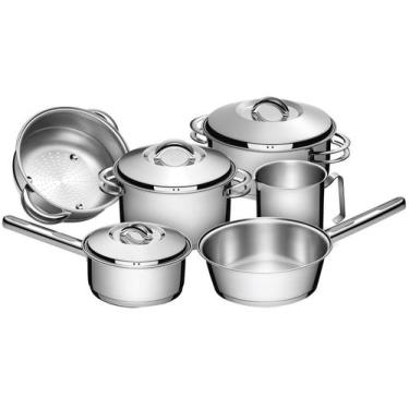 Imagem de Jogo De Panelas Inox Solar 6pç Indução Fundo Triplo TRAMONTINA, Inox, 