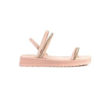 Imagem de Sandália Feminina Dakota Anabela Flatform Brilho Y6963 Rose-Feminino