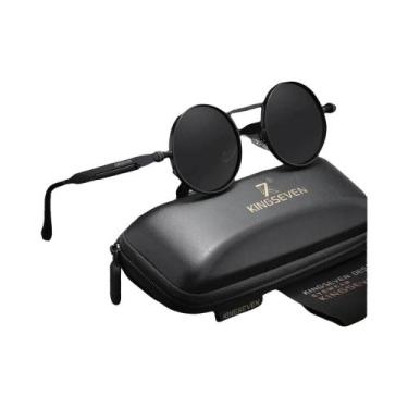 Imagem de Óculos De Sol Unissex Polarizados UV400 Redondos Estilo Steampunk Retr