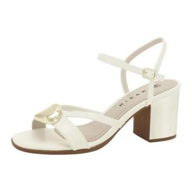 Imagem de Sandália Feminino Confortável Brilhante Salto Bloco Ramarim-Feminino