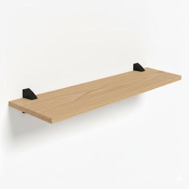 Imagem de Prateleira Multiuso Amadeirada 60cm Parede Sala Quarto Cozinha - Marqu