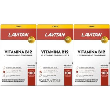 Imagem de Kit 3 Lavitan Vitamina B12 + 7 Vitaminas Complexo B Com 100 Comp. - Ci