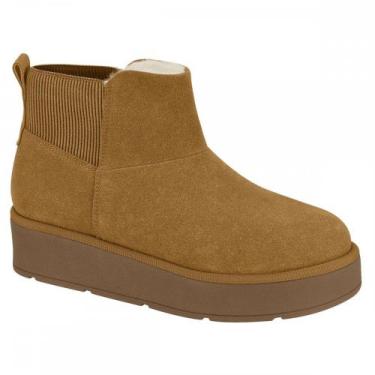 Imagem de Bota Vizzano 3110201 Forrada Lã Pelinho Camurça Feminino, Caramelo, 37