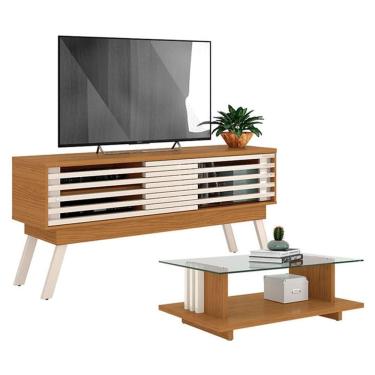 Imagem de Rack Bancada com Mesa de Centro Frizz 1.5 Naturale Off White – Madetec