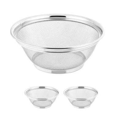 Imagem de Kit 2 Escorredor Alimentos Inox 25cm arroz macarrão legumes - Clink
