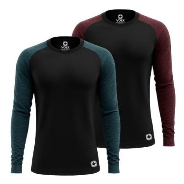 Imagem de Kit 2 Camisa Térmica Dryfit Masculina Proteção Solar Segunda Pele UV50