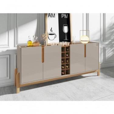 Imagem de Buffet 4 Portas C- Prateleiras Lizz 1,90 Off-white-cedro - CASA D MÓVE