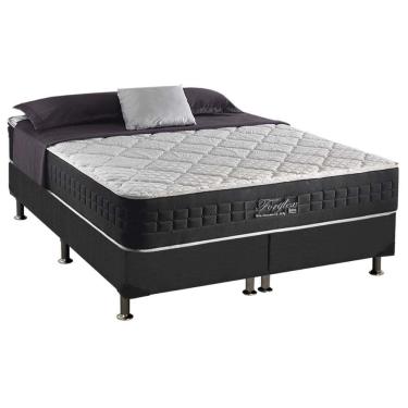 Imagem de Conjunto Box Queen: Colchão Molas D Angelis Anjos Ensacadas Fort Flex + Base CRC Suede...