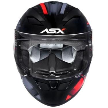 Imagem de Capacete asx city start preto brilho vermelho/cinza 56/s