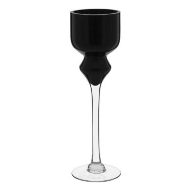 Imagem de VASO DECORATIVO ENFEITE PLANTA VIDRO 40x12x12cm PRETO