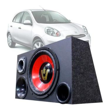 Imagem de Caixa Som Automotivo Trio Completa Subwoofer Nissan March - OESTESOM, 