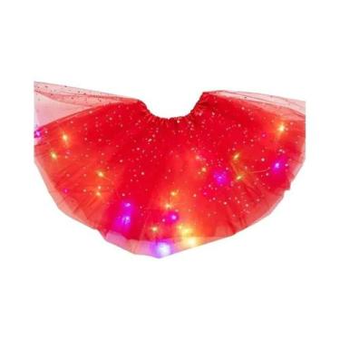 Imagem de Saia De Tule Curta Com Luzes LED Para Mulheres, Mini Tutu Para Fantasi