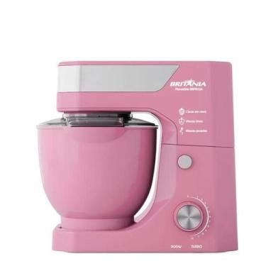 Imagem de Batedeira Planetária Britânia Rosa 900W Tigela de 5L BBPE02A, 110V