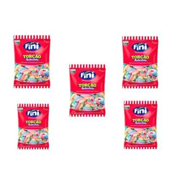 Imagem de Kit 5 MARSHMALLOWS Torção Colorido recheado 250G FINI