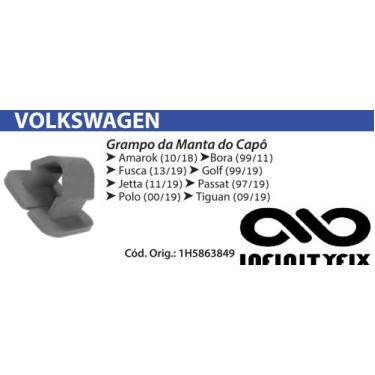 Imagem de 10 Presilha Grampo da Manta do Capô - VW Volkswagen Amarok Bora Fusca 