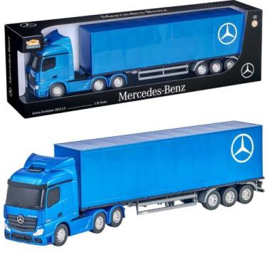 Imagem de Caminhão Baú Mercedes Benz de 50cm Grande Brinquedo Infantil Resistent