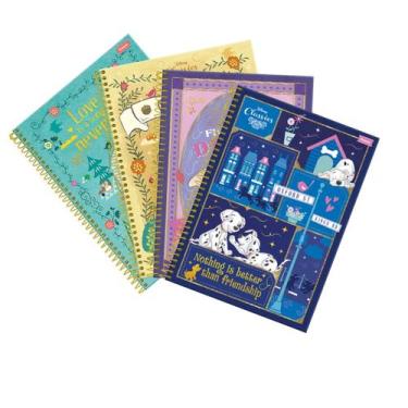 Imagem de Kit 4 Caderno Escolar Universitário Espiral 200 Folha Disney - Foroni