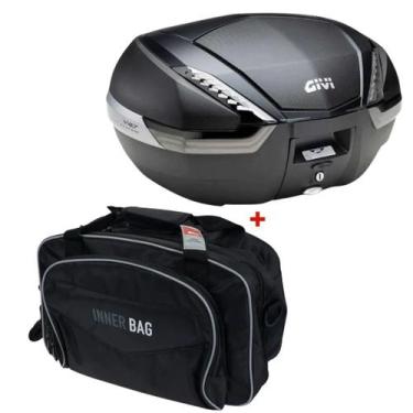 Imagem de Baú 47L Givi Monokey V47nnt Tampo Abs Carbon E Lente Fumê + Bolsa Mala