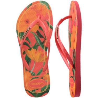 Imagem de Chinelo Havaianas Slim Tropical, Coral tropical, 37/38