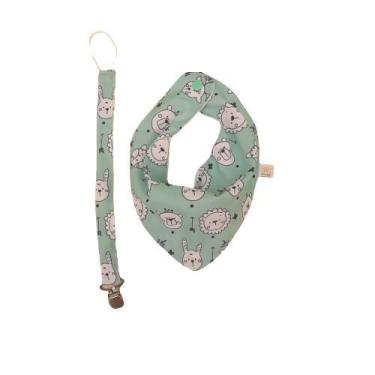Imagem de Babador Bandana com Prendedor de Chupeta - Baú de Mimos, Água