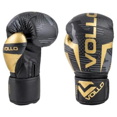 Imagem de Luva De Boxe Vollo Training - Unissex, 10oz, Preto, Dourado