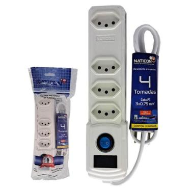 Imagem de Filtro linha naticon 4 tomadas 2p+t branco
