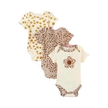 Imagem de Conjunto De 3 Peças De Body Para Bebês Meninas De Verão Com Estampa De
