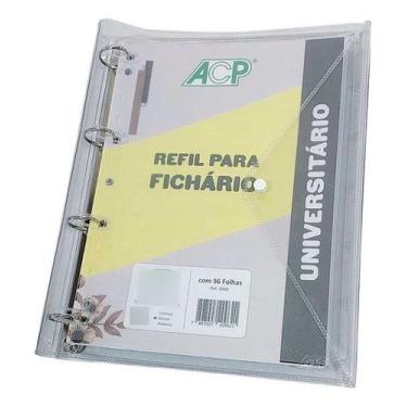 Imagem de Fichário Argolado Cristal Grande + 6 Divisórias + 96 Folhas - ACP, Cri
