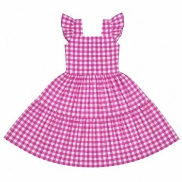 Imagem de Vestido Xadrez Cor:RosaTamanho:12 - CMKids, Rosa, 12