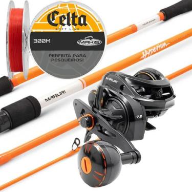 Imagem de Carretilha Pesqueiro Bronx 300P Vara Carbono 2,70mt 60mt 2pt Lado da M