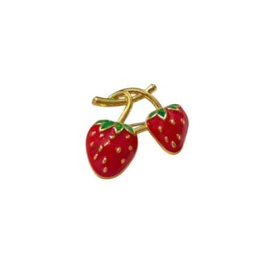 Imagem de Broche Frutas Coloridas Esmaltadas Dourado - - Pistache Acessórios, Do