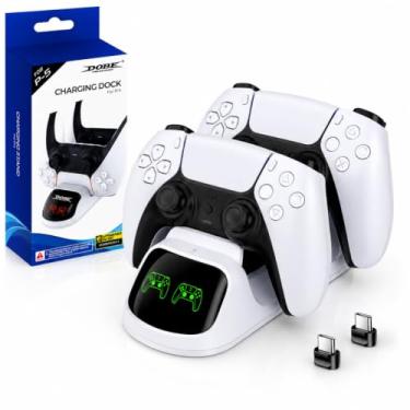 Imagem de Carregador Controle PS5 Base de Carregamento Duplo Rapido LED Dobe Charging