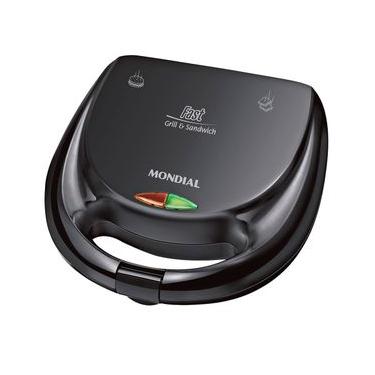 Imagem de Sanduicheira Fast Grill e Sandwich Mondial S-12 750W - Preta Preto / 110