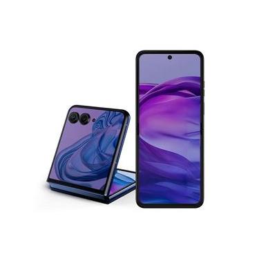 Imagem de Smartphone Motorola Razr 50 Ultra Navy Blue 512GB, 12GB RAM + 12GB RAM Boost, Tela Dobrável 6,9" pOLED e Externa 4", Moto AI Câmera e IPX8