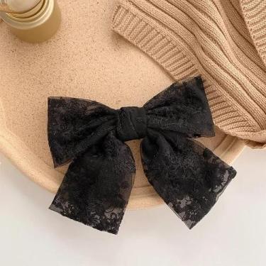 Imagem de Presilhas De Cabelo Modernas Com Renda Bordada Para Meninas, Laços De 