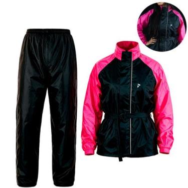 Imagem de Conjunto Capa de Chuva Feminina Motociclista Nylon Traveller Com Bolso