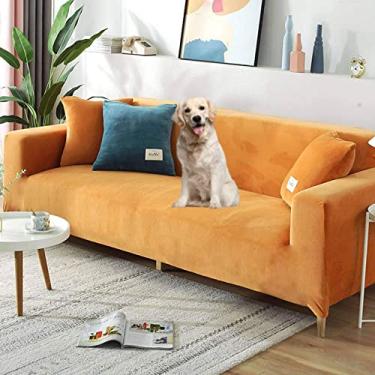 Imagem de Diumy Capas de sofá de veludo espessas, capas de sofá reclináveis para 2 3 4 lugares, capas de sofá macias e elásticas, capa de sofá para animais de estimação, proteção de sofá - G 3 lugares (195 – 230 cm)