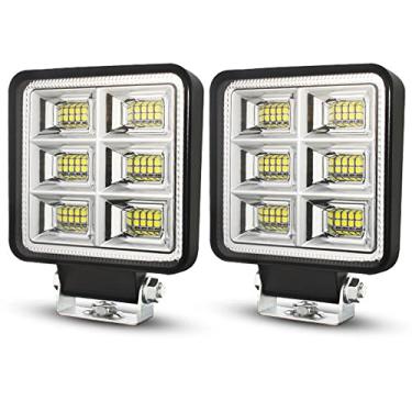 Imagem de 4in quadrado LED Work Light Spotlight LED Light Bar Nevoeiro Luz para 4x4 Offroad ATV UTV Truck Trator Motocicleta,144w