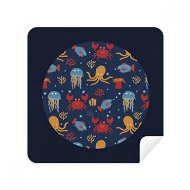 Imagem de Tecido de camurça Deep Sea Cuttlefish Jellyfish caranguejo óculos pano pano limpador de tela 2 unidades