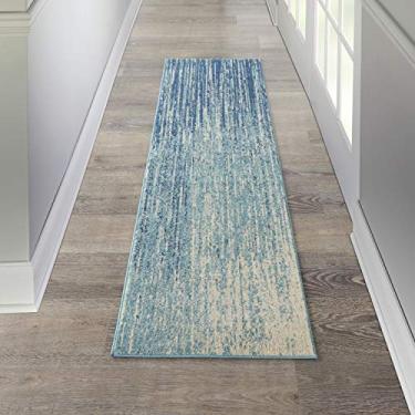 Imagem de Nourison Passion Modern Abstract Navy/Light Blue Tapete Runner (6 x 20 cm), 6 x 2 m