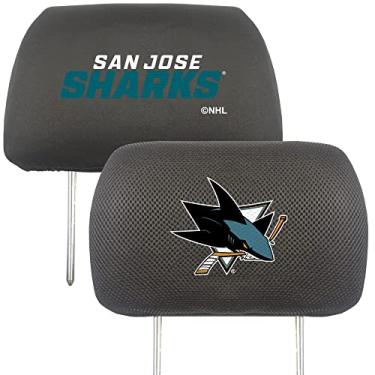 Imagem de Capas para encosto de cabeça automotivo NHL San Jose Sharks, cores do time, tamanho único