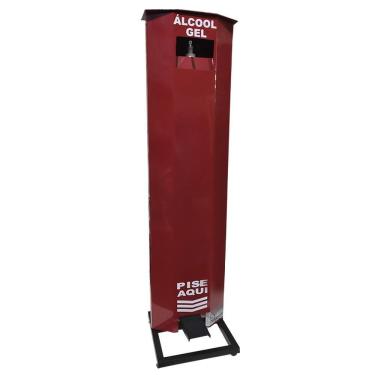 Imagem de Totem Display para Álcool Gel com Dispenser Vermelho